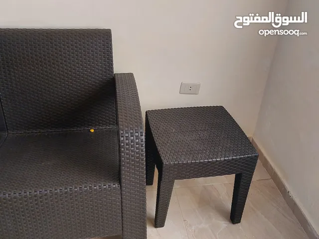 Basket weaved chair and table