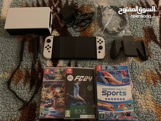نينتيندو سويش oled مع العاب و جميع ملحقاتها  Nintendo switch oled with games and all accessories