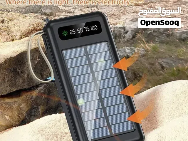 شاحن متنقل بور بانك مع لوح شمسي مساعد شحن Power Bank بطارية محمولة 30000 مللي أمبير باور بنك