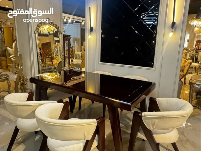 طاولة سفره مودرن 6كراسي أحدث موديلات السنة الوجه زجاج
