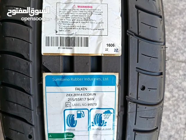إطارات الأصلي و جدید فالكن ياباني مقاس 215/55/17 في الجراند تاير