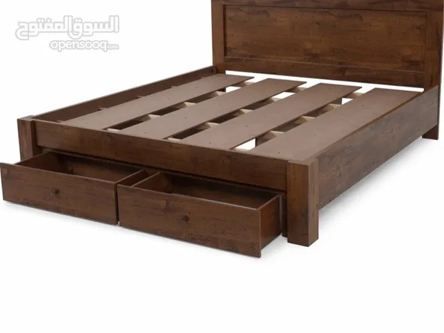 King Size Boomerang Bed, Brown - 180 x 200 cm