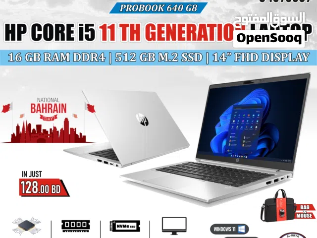 HP ProBook 11th Gen Core i5 Laptop Metallic Like New 14" FHD Screen 16GB RAM 512GB SSD M.2