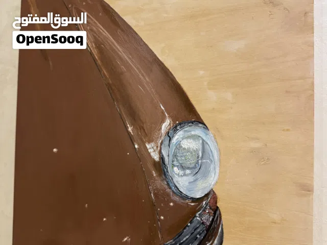 Porsche 911 painting  رسمة سيارة بورش على لوح خشبي