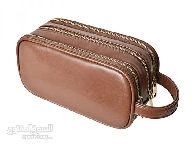 WIWU SALEM LUX TRAVEL POUCH - BROWN  حقيبة يد جلد فاخرة من شركة ويوو