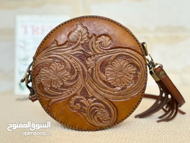 Genune Leather Round Crossbody Purse-Trendy Women Handbag