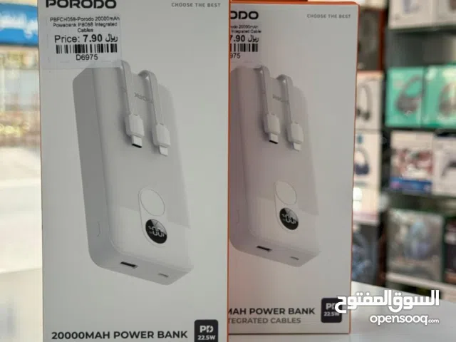 Porodo 20000mAh Powerbank with Integrated Cable