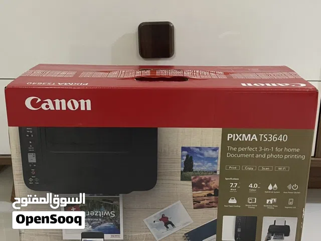 طابعة كانون جديدة مع جميع ملحقاتها