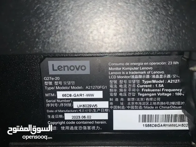 27" Lenovo monitors for sale  in Al Kharj