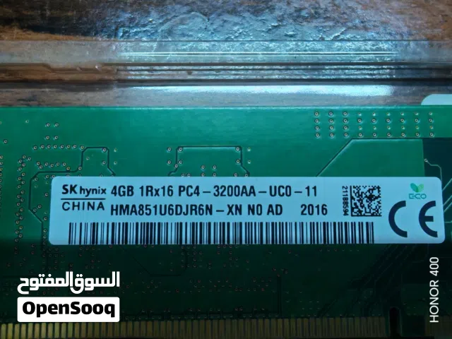 للبيع رام ram 4 جيجا و 8 جيج هينكس وليكسار باص 2666 وكارت ssd سامسونج 250 جيجا