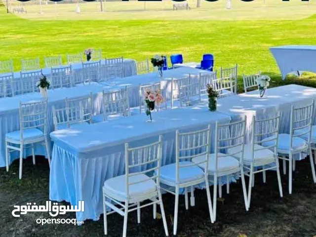 تاجير طاولات وكراسي مستديرة للمناسبات للايجار في دبي