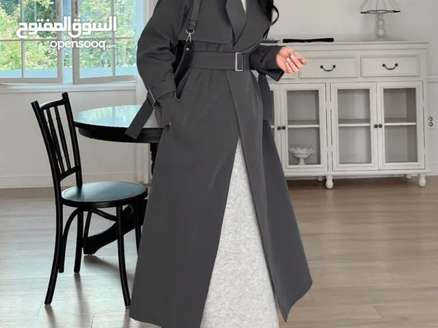 Solid Color Loose Waist Belt Ladies Windbreaker