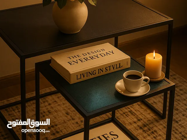 طاوله وسط عدد 2للبيع حديد اسود متلك جديد