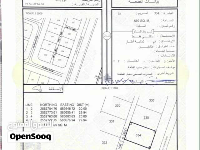 للبيع أرضين متلاصقات في سمائل حي العفية