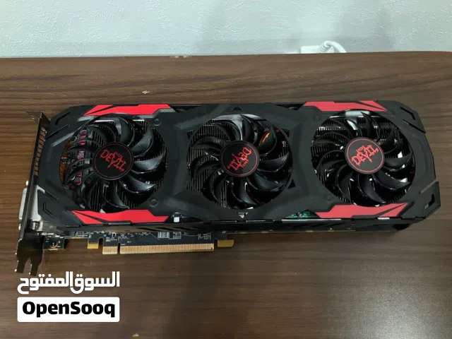 كرت شاشة RX 480 8GB 3 FANS DEVIL مستعمل نظيف 3 مراوح نسخة الشيطان