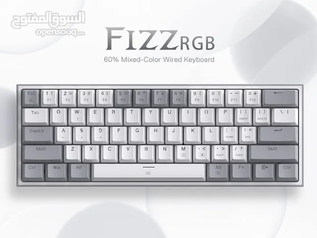 كيبورد Redragon K617 Fizz (60%) ميكانيكي سويتش احمر – RGB – شبه جديد