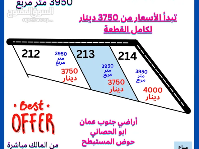 تملك 4 دونمات تبعد عن الطريق الصحراوي فقط 1 كم