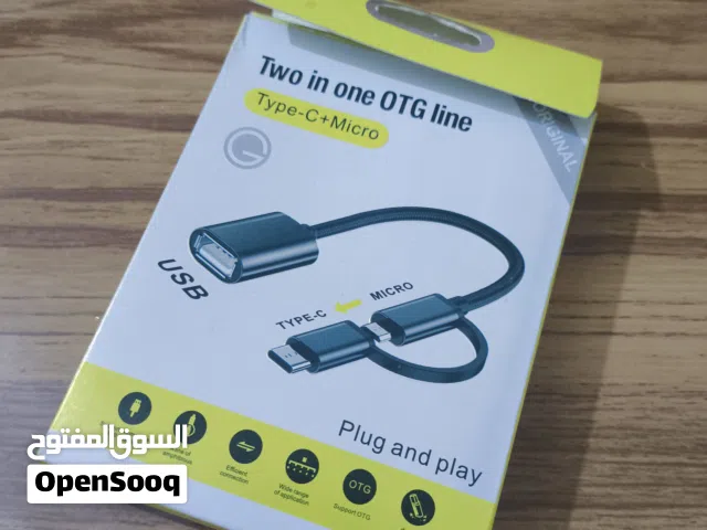 قطع OTG بمنفذين type~c وايضا micro للايفون لربط كيبوردات واستعمالات كثيرا تفاصيل وصف