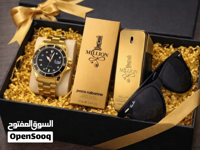 بكج هدايا فاخر للعيد  عطر + ساعة فخمة + نظارة ماركة بسعر مميز