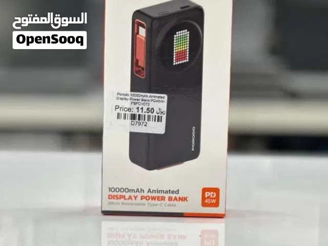 Porodo 10000mAh Animated Display power Bank. New