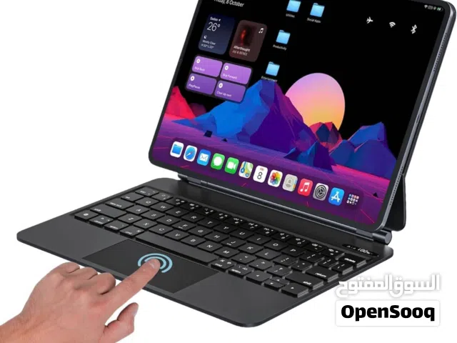 Powerology Smart Case Pro+اللاسلكية المزودة لوحة مفاتيح لجهاز iPad Pro13 (M4)اسود عربي جديد إنجليزي
