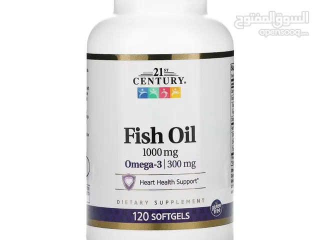 Omega-3 Fish Oil 1000 mg (21st Century) أوميغا 3 – زيت السمك 1000 ملغ (21st Century) جديد للبيع