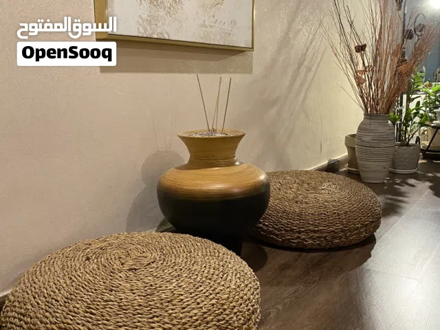 Handmade Banana Fiber Floor Cushions (2 pcs)