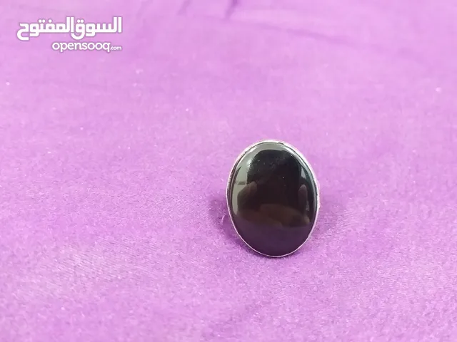 خاتم عقيق يمني أسود حبشي شفة العبد طبيعي  natural yamani aqeeq