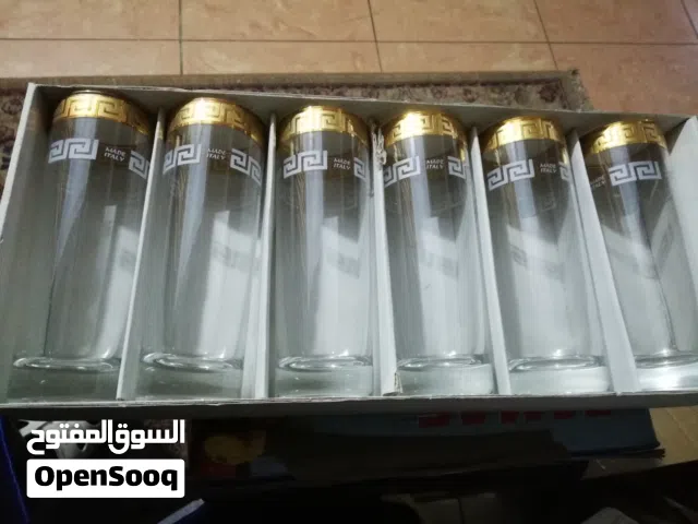 طقم اكواب عصير فاخر مدهب ايطالى جديد للمناسبات والافراح