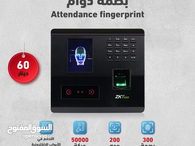 ساعة دوام حضور و انصراف بصمة اصبع و بصمة وجه و كود و كرت zkteco