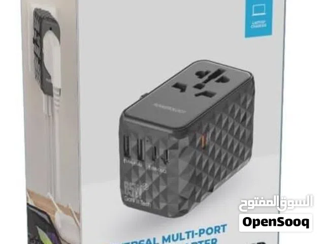 Powerology 65W Universal Multi-Port Travel Adapter, GaN Technology, Grey  P65W3PD-GY