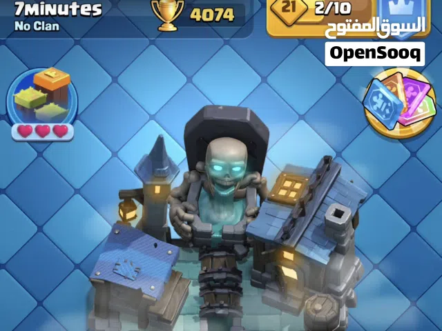 بيع حساب كلاش رويال فوق 4000 كأس واكثر من 2400 جوهرة و اكثر من 100k كوينز Arena 12