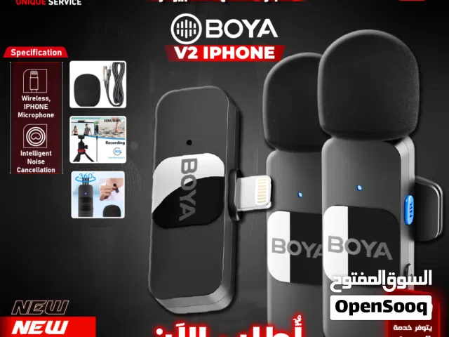 مايك تسجيل جديد إحترافي من براند بويا الأصلي والبودكاست Boya BY-V2 Mic for IPhone