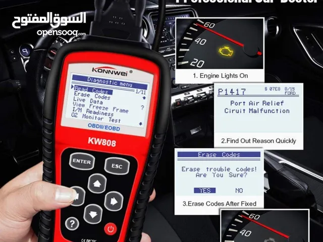 جهاز فحص أعطال السيارة التلقائي OBDII/EOBD SCANNER KW808  يساعدك في معرفة سبب فحص ضوء المحرك