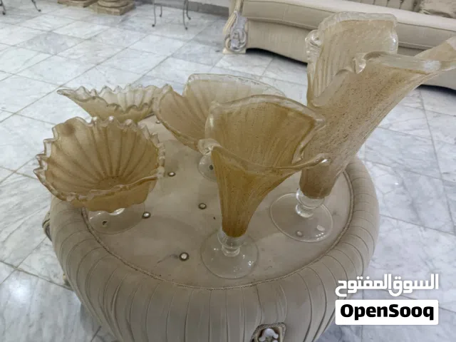 تحف و مجسمات زجاجيه طقم طلياني اصلي خمسه قطع