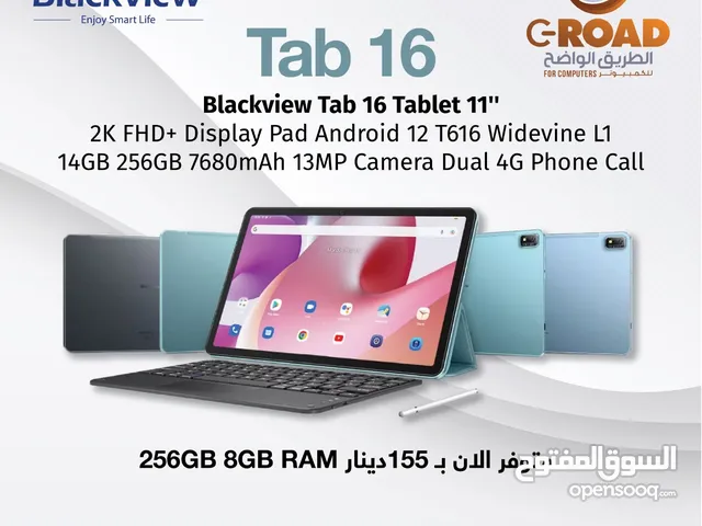 تابلتBlackview Tab16 tablet "11" 2K FHD +Dis play pad Android  12 T616 widevine L1 14GB 256 GB 8GB R