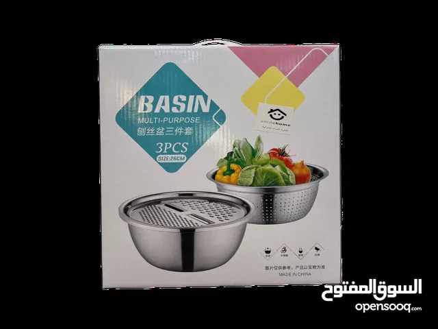 طقم الاوعية الثلاثي في منتج واحد مبراشة وعاء مصفاة