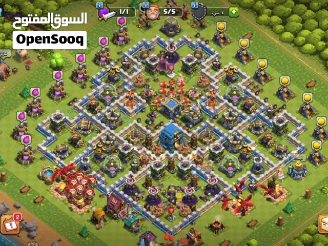 حسابات كلاش اوف كلانس للبيع تاون 12 ماكس