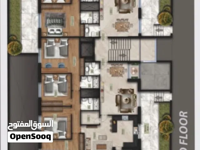 شقة فاخرة بمساحات واسعة بمواصفات عالية جداً وتشطيب استثنائي البنيات طريق المطار