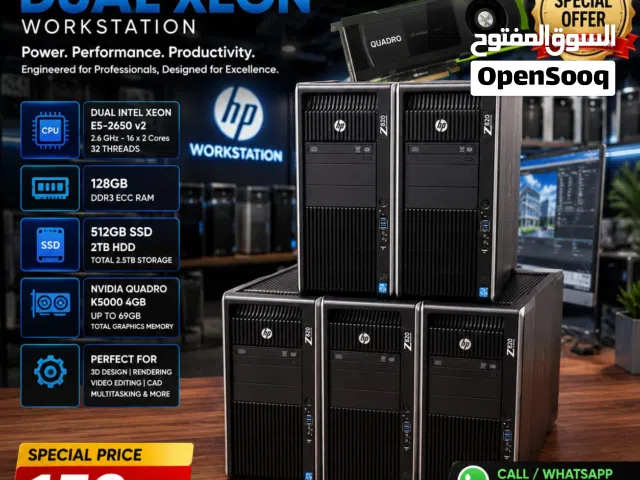HP Workstation Dual Xeon Processor 32Core's 128GB RAM NVidia 4GB Graphics Upto 69GB 512GB SSD + 2TB