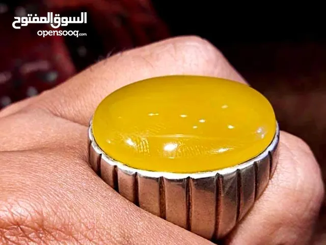Natural Yellow agate ring, handmade ring, aqeeq ring, akik ring, 925k silver ring.
