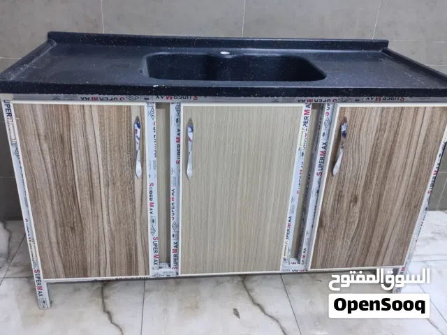 كاونتر المنيوم تركي سنك مرمر تفصال شركة جديد 98٪ قياس متر ونص ×55 والمرمرة متر ونص × 60 تكمة