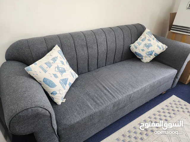Urgent sell 3 seater sofa with Cushions. Leaving Kuwait in 7 days. Only pick up from Khaitan Block 4