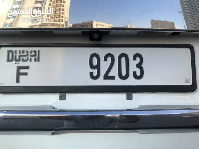 DUBAI  CAR NO PLATE 4 DIGIT CODE F- 9203 FOR SALE 25000Dhs