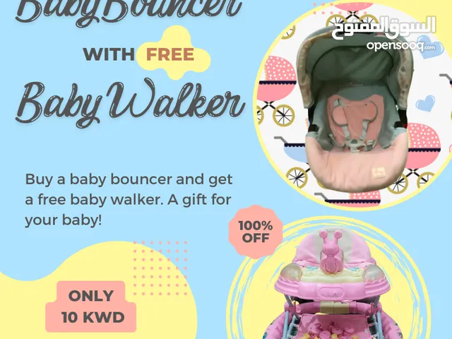 Soft Baby Bouncer FOR SALE with FREE baby walker