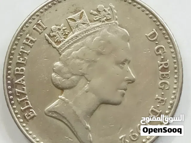 عملة اليزابيث الثانية عشرة بنس الأسد المتوج 10النادر1992