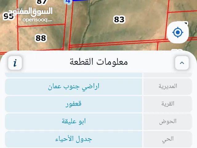 ارض استثمارية للبيع 12 دونم مفروز في قعفور حوض ابوعليقة