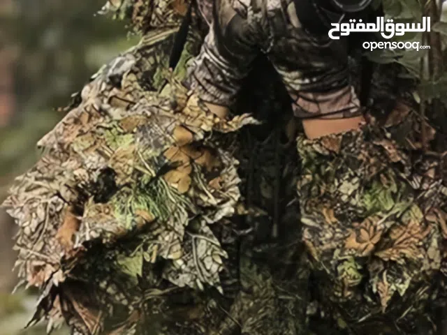 بدلة غيلي ثلاثية الأبعاد للصيد على شكل أوراق الشجر عبارة عن قطعتين تلبس جميع الاحجام