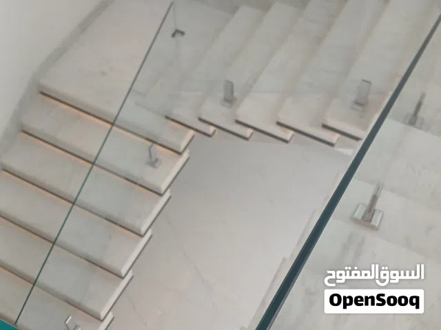 درابزين المونيوم وزجاج مرش قطاع دائري ومربع