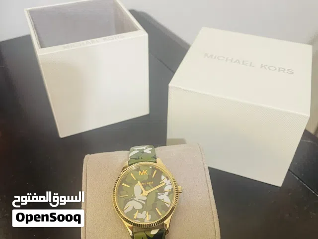 Michael Kors Lexington MK2811 Women's Gold Green Floral Leather Watch 36mm